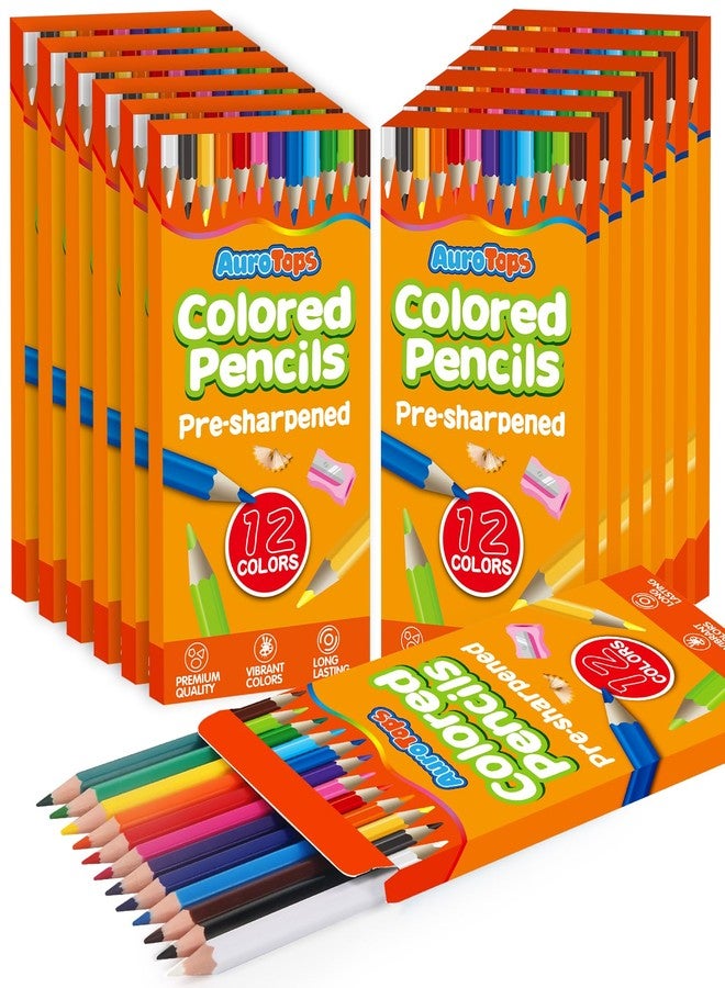 AuroTops 12 Pack Colored Pencils,144 Count Pre-Sharpened Colored Pencils Bulk,12 Color Pencil for Classroom Prizes Gifts,Back to School Supplies,Coloring Pencil Art Supplies - Image 1